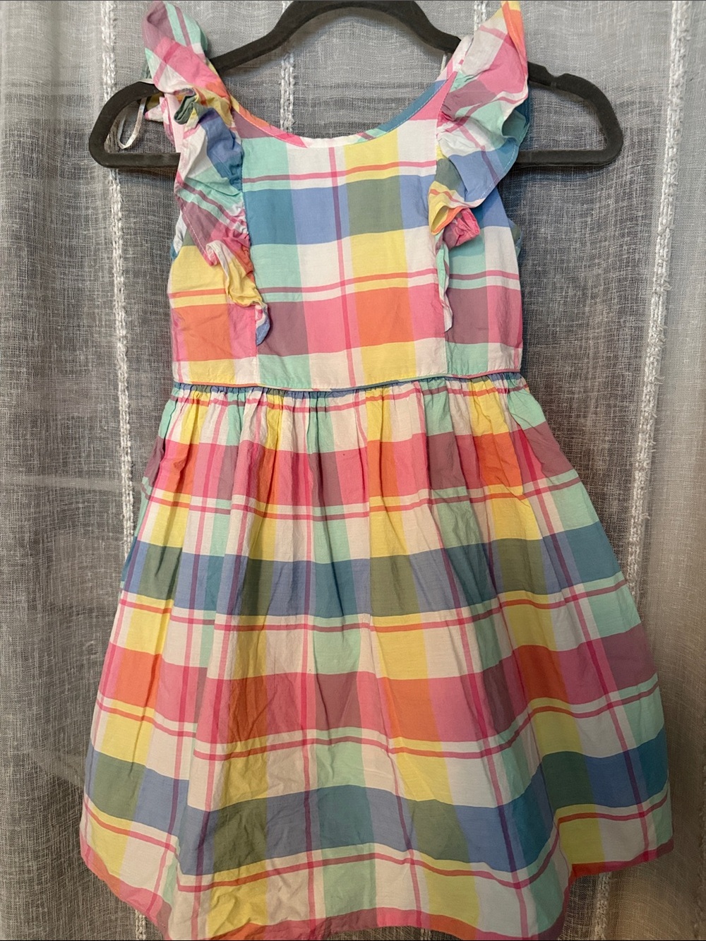 Tommy Bahama Girls' Multi-Color Pastel Plaid Ruffle Sundress